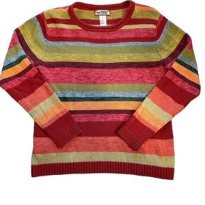 Tiara multicolor striped Knit Sweater Small